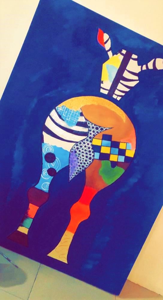 abstract zebra painting